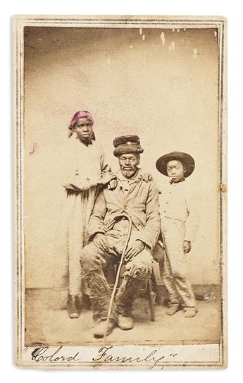 (SLAVERY & ABOLITION.) Lafayette V. Newell, photographer. Photograph of a contraband family at Point Lookout.